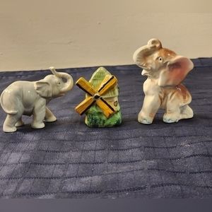 1Vintage George Good Elephant Figurine 1S&P Shaker 1Elephant Figurine‎ Lot of 3